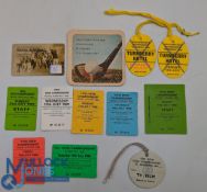 1967-1998 The Open Golf Passes, Cards and Tickets: a 1967 beer mat, TV/film ticket 1984, assorted