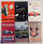1958-1965 Silverstone Motor Sport Programmes, a 1958 Daily Express trophy meeting - results filled
