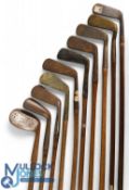 10x Various Clubs all require TLC - incl 4x irons; large head diamond niblick, round backed