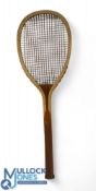 Period German E H Schutze Berlin Champion Wooden Tennis Racket: probably an Ayres export racket -