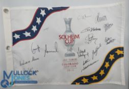 Golf Autograph Official 2013 Solheim Cup Flag autographed by members of Team Europe. The 2013