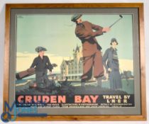 Cruden Bay LNER Railway Golf Travel Poster, a modern reissued poster, well framed and mounted