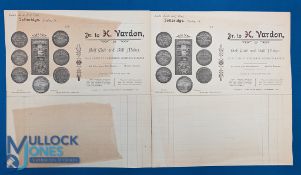 1920 South Herts Golf Club Dr H Vardon Golf Club and Ball Maker Letterheads, both unused makers of