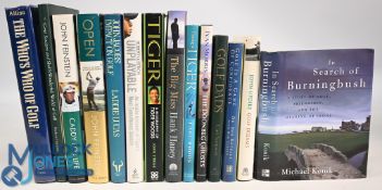 14x assorted Golf themed hardcover books to include The Who's Who of Golf 1983 Peter Alliss, Gene