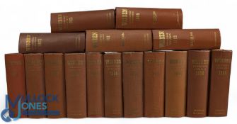 1950-1965 Wisden Cricketers' Almanack, 16 original hardback books with no dust covers, a complete