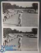 2x Ben Hogan - 1950 Merion US Open Golf championship iconic photograph posters - 1 iron shot to