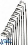 Set of MacGregor MT golf irons (9) features 2-10 with 21A1V17 marked to hosels, with true temper