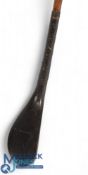 McEwan dark stained beechwood putter c1875 showing an elegant high crown and sharp neck crease