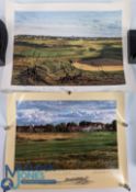 Graeme Baxter Golf Print - Prestwick Golf Club, multi signed with noted signatures of Ernie Els,