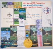 1969-1999 Ryder & The Master Cup Tickets Ephemera, to include a good 1976 Masters signed ticket with