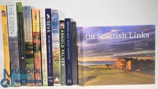 12x Golfing hardcover books to include Peter Alliss' Golf Heroes 2002, The Open Golf's Oldest