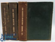 1899-1901 Wisden Cricketers' Almanack, three rebound volumes, in green leather with gilt to all page