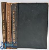 1916-1918 Wisden Cricketers' Almanack, three rebound war time volumes, in green leather with gilt to