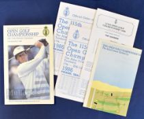 Greg Norman signed 1986 Open Golf Championship Programme 17th-20th July signed by the winner to Page