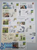 11x Golf First Day Cover multi signed, to include Nick Faldo, Stewart Cink, Tom Kite, Tom Lehman,