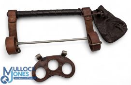 Period Golf Club Carrying Handle, leather with pouch for golf tees - comes with a Winall club