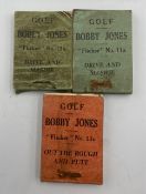 3x Bobby Jones Flicker Golf books to incl 