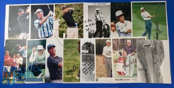 Golf signed Photographs, with names of Steve Strickler, Tommy Arron, Marck McCumber, Gary Evans,