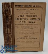 Wisden Cricketers' Almanack 1895 with its original paper boards, a good strong spine having five