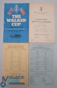 1955 Walker Cup official golf programme and draw sheet - played at St Andrews c/w draw sheet for