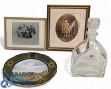 Golf Collectibles: Royal Troon Golf Club 1989 The Open Decanter Burns glass Scotland, plus a Spode