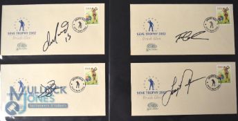 Golf Autographs - signed First Day Covers features 8x signatures including Paul Lawrie, Nick Faldo