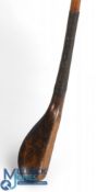 Rare, early Wm Park baffing spoon in stained beechwood c1870 with full brass sole plate and fitted