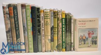 17x Golfing books to include How to Play Golf 1957 Julius Boros, Modern Golf 1967 Dave Thomas,