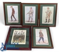 4 Modern Spy Golf Caricatures, to include golfers of J H Taylor (John Henry), Mr Horace