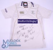 Signed Yorkshire CCC Cricket Shirt, Sponsors Bradford & Bingley (S) short sleeves, signed by 11