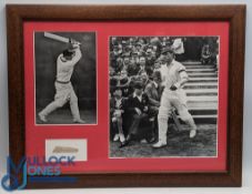 Walter (Wally) R Hammond Gloucestershire & England Cricket Autograph with modern photographs in