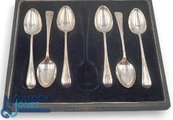 Golf Club Silver Teaspoons: Hallmarked Sheffield 1927 set of 6 having golf club motive on each