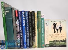 13x assorted Golf themed books to include Grand Slam Golf's Major Championships 1988 Michael