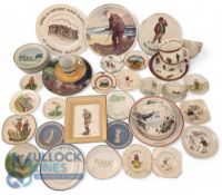 Golf Themed Ceramic Collectables: a large quantity of golf teacups, saucers, plates, pin dishes, and