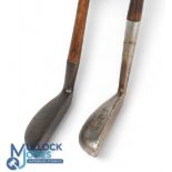 2x Metal mallet head putters an unusual Harrower patent putter showing the Heart mark with a short