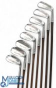 Set of 8x early Sam Snead, Wilson Irons with coated brown steel step down shafts, still fitted