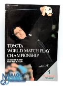 1992 Toyota World Matchplay multi signed Golf Programme, at Wentworth Oct 1992 with good