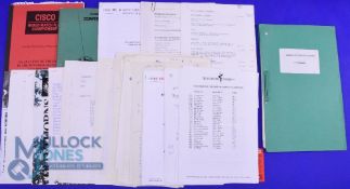 Interesting Collection of Golf Tournament procurement manuals, costings, notes, and documents of