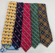 Selection of 5x The US Open Official Golf Neck Ties