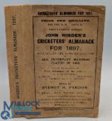 Wisden Cricketers' Almanack 1897 with its original paper boards, a good strong spine having five