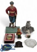 Golf Collectable: to include ceramic figure The Colonel Lynmouth Arcadia golf ball crested ware,