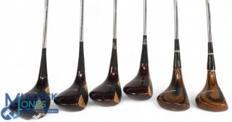 6x Assorted Woods - featuring 2x George Nicoll of Scotland SL-9 'Henry Cotton' 4 (crack to head
