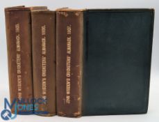 1905-1907 Wisden Cricketers' Almanack, three rebound volumes, in green leather with gilt to all page