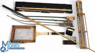 Mixed Vintage Sports, to include a good tin of Will's Woodbine dominoes, House of Broomfield darts