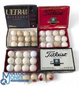 Selection of 40x Assorted dimple pattern and modern Golf Balls features 4x Merlin balls in