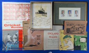 Cricket Collectables, a mixed lot with a picture album of Secrets of Cricket Wizard - missing a