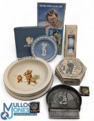 Golf Collectables: an eclectic mixture to include Walt Disney practice putter ball markers, golf