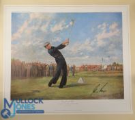 Garry Player Signed Golf Print - The Sixteenth Hole 1972 Royal Lytham & St Annes by Alan