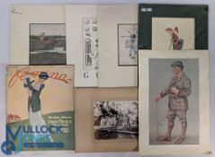 Golf Prints Engravings, a mixed collection to include a period Vanity Fair Spy Muir 1903 print,