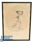 Cricketing Heroes - Sir Don Bradman signed print, limited edition No.15/950 also signed by the
